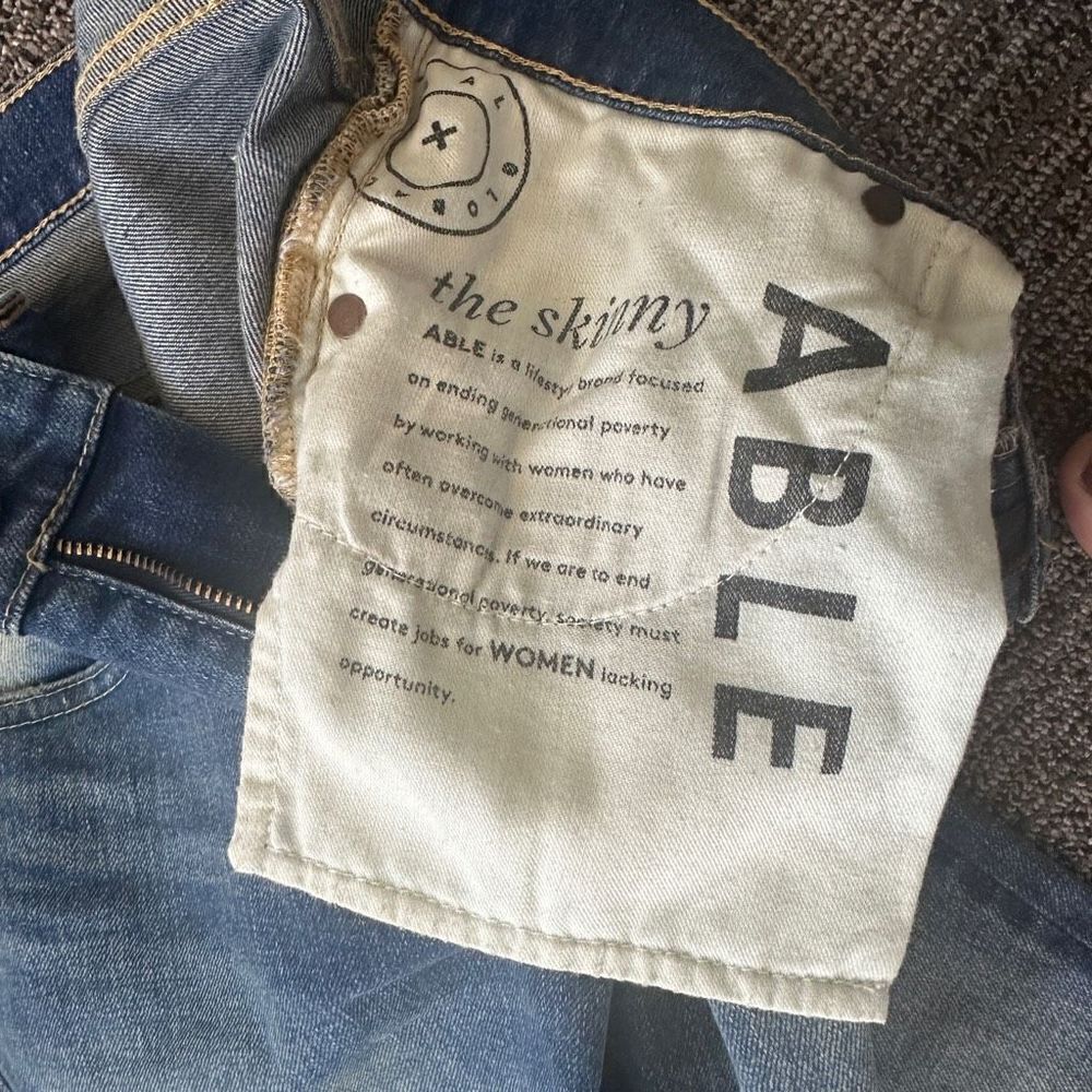 Able Cotton High Waist Medium Jeans The Skinny 28 - Picture 9 of 10